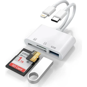 NK-103PRO Type-C/lightning To Sd-Tf Kart Çevirici USB Kamera Okuyucu Adaptör