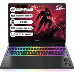 Hp Omen Max B92QPEA Intel Core Ultra 9 275HX 13 Tops 64GB 2tb SSD RTX5080-16GB Freedos 16" OLED Wqxga 240Hz Taşınabilir Bilgisayar Taşınabilir Bilgisayar
