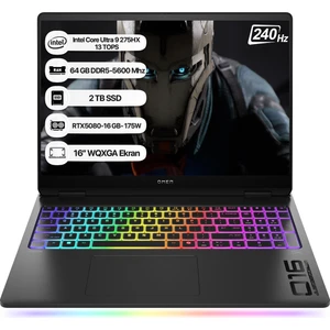 OMEN Max Intel Core Ultra 9 275HX 64GB 2TB SSD RTX5080 Freedos 16" WQXGA 240Hz Taşınabilir Bilgisayar B92QREA