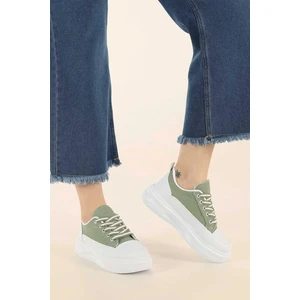 Kadın Yüksek Taban Hafif Rahat Taban Keten Günlük Bağcıklı Kadın Sneaker Spor Ayakkkabı