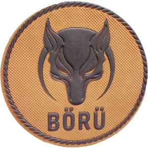 Asker Vadisi Börü Temalı Slikon Arma Patch Turuncu Renk Cırtlı