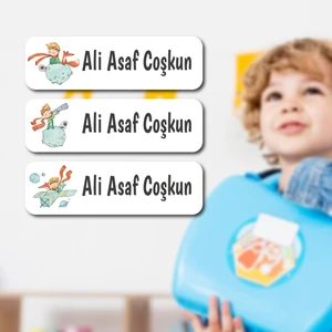 Kişiye Özel Okul Etiket Seti - 180 Adet - Kokusuz Ekolojik Mürekkep Pvc Etiket Sticker-Küçük Prens