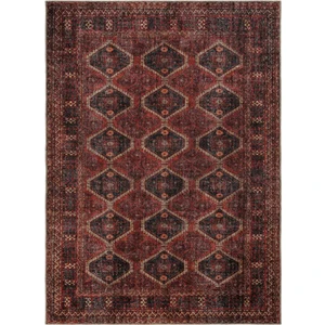 Cool Halı Private Bordo Eskitme Vintage Etnik Desenli Otantik Dokuma Şönil Yıkanabilir Salon Halısı