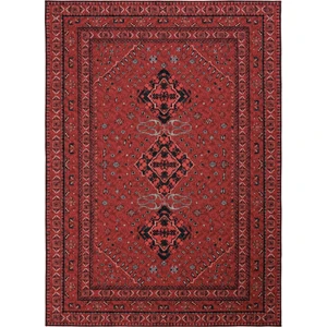 Cool Halı Private Bordo Eskitme Vintage Etnik Desenli Otantik Dokuma Şönil Yıkanabilir Salon Halısı