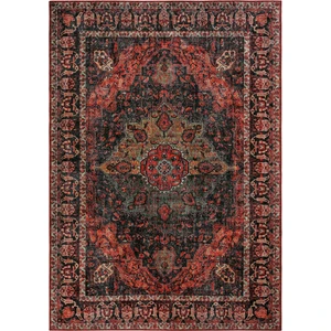 Cool Halı Private Bordo Etnik Desen Otantik Dokuma Şönil Yıkanabilir Eskitme Vintage Göbekli Salon Halısı
