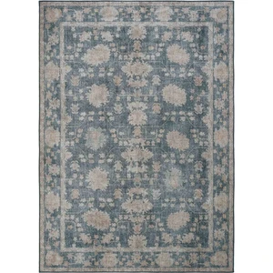 Cool Halı Private Yeşil Eskitme Vintage Etnik Desenli Otantik Dokuma Şönil Yıkanabilir Salon Halısı