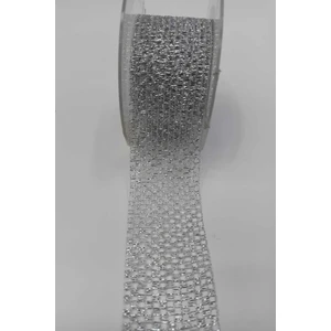 Gümüş File Simli Organze Kurdele 4Cm