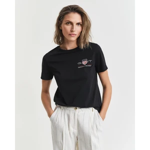 Kadın Siyah Regular Fit Bisiklet Yaka Logolu T-Shirt 4200277.5