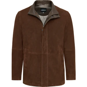 Aguero Erkek Kahverengi Süet Deri Ceket 25SGD656410