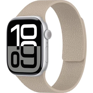 Apple Watch 10 42 mm Uyumlu Magnetik Silikon Kordon Deri Görünümlü Mıknatıslı Kayış