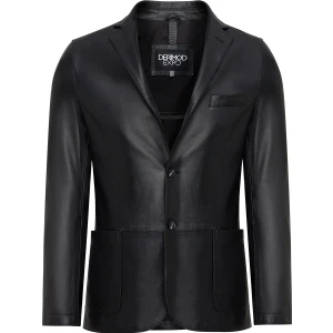 Dominic Erkek Siyah Blazer Deri Ceket 24WGE65591M