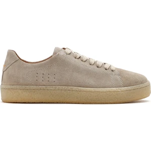 Erkek Bej Bağcıklı Süet Deri Sneaker 25SFD765010