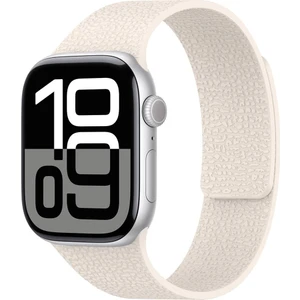 Apple Watch 10 42 mm Uyumlu Magnetik Silikon Kordon Deri Görünümlü Mıknatıslı Kayış