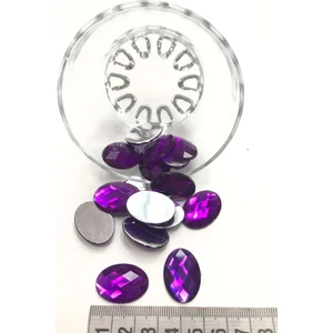 Hayalperest Boncuk Mor Oval Plastik Dikme Taş 10 Adet