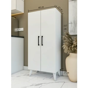 Çok Amaçlı Dolap Beyaz Kiler Dolabı Raflı Dolap