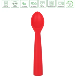 Premium BPA Free Silikon Mama Kaşığı - Güvenli Bebek Beslenme - Kolay Temizlik - 6+ Ay - Kırmızı Renk