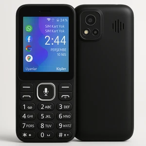 Tuşlu Cep Telefon,Siyah,Watsaplı, Facebook, Wi-Fi, Bluetooth, Kamera, Çift Sım, Fm Radyo