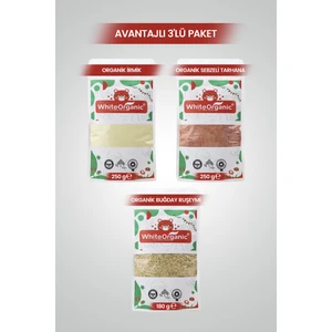 White Organic Organik Ruşeym+Organik Tarhana+Organik İrmik Ek Gıda Hazırlık Seti