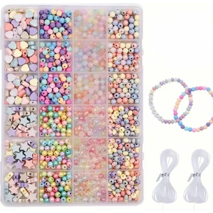 Yiğit Aksesuar Şeffaf Boncuk Kalp Yıldız Akrilik Boncuk Takı Kolye Küpe Bileklik Yapım Seti