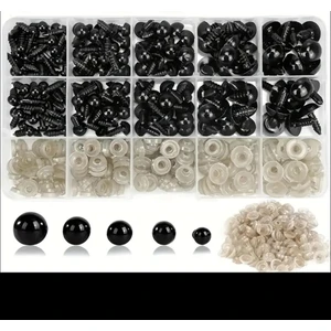 Yiğit Aksesuar 80 Adet Amigurumi Siyah Vida Seti Göz Bebek Kukla Peluş Hayvan Takı Malzemeleri Boncuğu