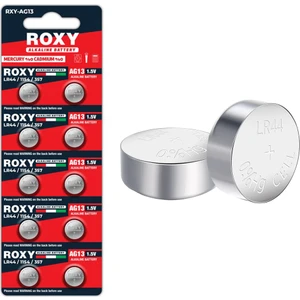 Roxy Rxy AG13 LR44 LR1154 LR357 1.5 Volt Alkaline Düğme Pil 10 Lu Paket Saat Pili