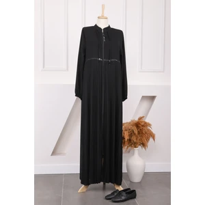 İmaj Butik Siyah Kol Lastikli Piliseli Ferace