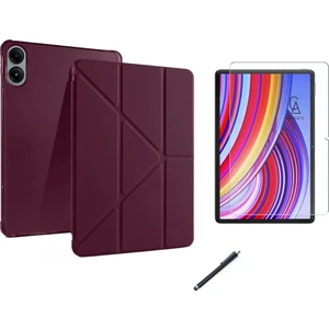 Xiaomi Poco Pad 12.1 Inç Uyumlu Tri Fold Kalemlikli Tablet Kılıfı Ekran Koruyucu Kalem Seti