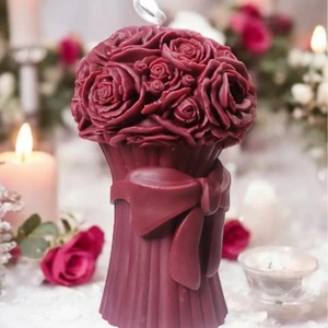 Çiçek Buketi Dekoratif ve Hediyelik Kokulu Organik Soya Mumu