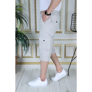 Taş Erkek Slim Fit Kapri Likralı Gabardin Diz Altı Kargo Cepli Bermuda