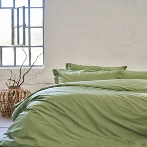 Mix&match Pamuk King Size Saten Nevresim Kılıfı Koyu Yeşil