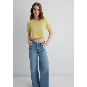 Sarı Crop Basic Tişört 1613072-71285