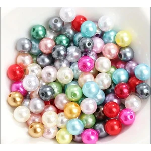 Yiğit Aksesuar 8 Mm Cam İnci 50 Adet Karışık Kolye Bileklik Takı Yapım Malzemeleri