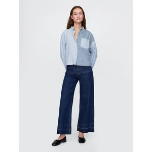 Kadın Lacivert High Stride Wide-Leg Ankle Jean Pantolon