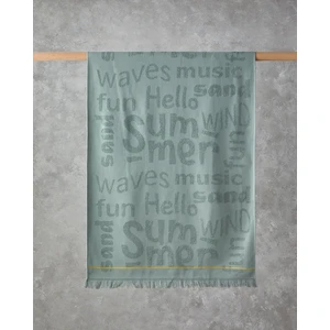 Dynamic Word Pamuklu Plaj Havlusu 70X140 cm Sage