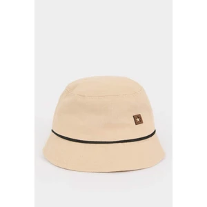 Erkek Bebek Etiket Baskılı Keten Karışımlı Bucket Şapka C2744A525SM