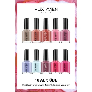 Alix Avien Yüksek Pigmentli Uzun Süre Kalıcı Hızlı Kuruma Sağlayan Parlak Bitişli Oje 10'lu Nail Lacquer Set 01