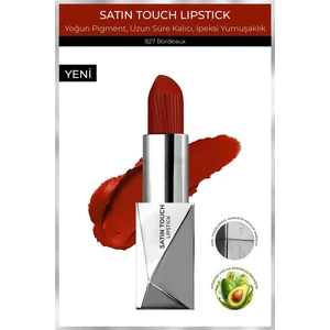 Alix Avien Uzun Süre Kalıcı Nemlendirici Pürüzsüz Etkili Yarı Mat Ruj - Satin Touch Lipstick 827 Bordeaux