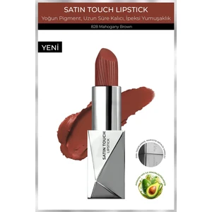 Alix Avien Uzun Süre Kalıcı Nemlendirici Pürüzsüz Etkili Yarı Mat Ruj - Satin Touch Lipstick 828 Mahogany Brown