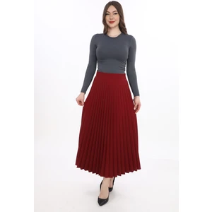 Kadın Plisoley Etek 781 Bordo