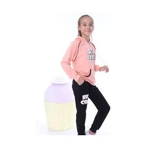 Kız Çocuk Kapüşonlu 2 Iplik Eşofman Takımı Alt Üst Takım 1412SO