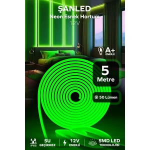 12VOLT Neon Esnek Hortum LED Beyaz ,gün Işığı,amber,mavi,kırmızı,yeşil Işık 5 Metre-Trafosuz