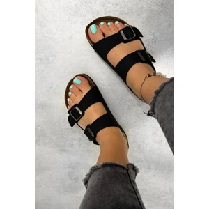 Neon Shoes Angel Unisex Ortopedik Tabanlı Terlik Çift Bantlı Tokalı Günlük Rahat Ev & Dışarı Terliği