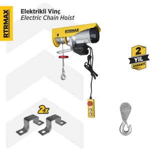Rtrmax RTM490 Elektrikli Vinç 1900 W 600/1200 Kg Bakır Sargı