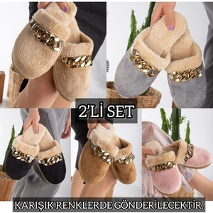 2' Li Paket Önü Kapalı Terlik Ev Terliği Çeyiz Bohça Seti