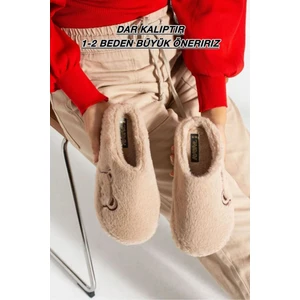 Kadın Ev Terliği Peluş Terlik Çeyiz ve Bohça Terliği Ses Yapmaz Kalın Taban
