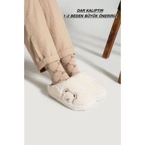 Kadın Ev Terliği Peluş Terlik Çeyiz ve Bohça Terliği Ses Yapmaz Kalın Taban