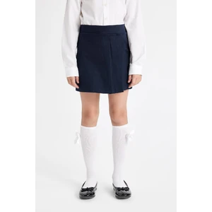 Kız Çocuk Gabardin Lacivert Pileli Şortlu Okul Eteği A1927A824AU