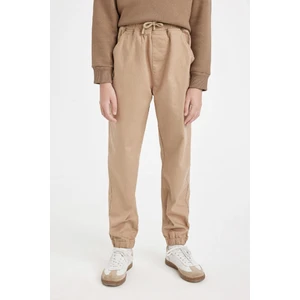 Erkek Çocuk Beli Bağcıklı Lastikli Paça Cepli Basic Düz Jogger Gabardin Pantolon A9395A824WN