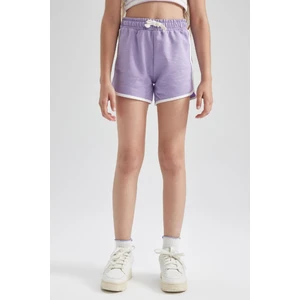 Kız Çocuk Beli Lastikli Basic Düz Şort B0911A8NS