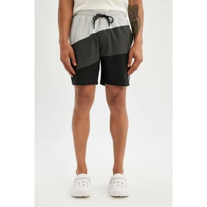 DeFactoFit Regular Fit Baskılı Esnek Dokulu Kısa Boy Deniz Şortu B5997AX24HS